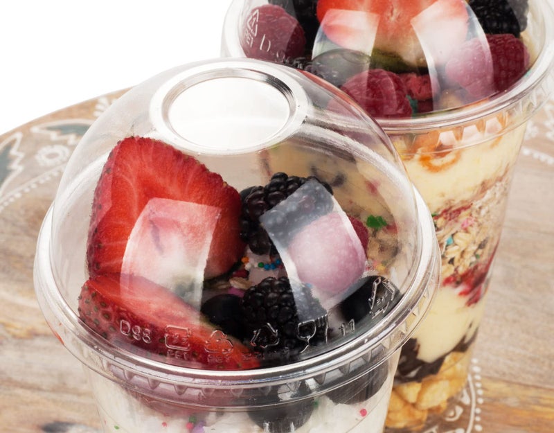 Golden Apple Cup series, 24oz Clear Plastic cups with Dome lids no hole 50sets, BPA Free - Image 5